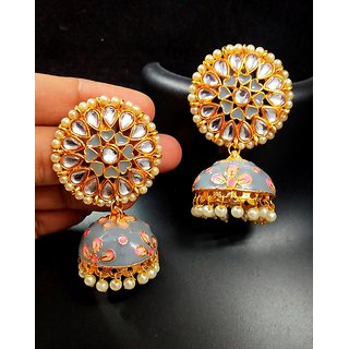 Pink and outlet grey earrings