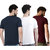 Dcrooz Mens Half Sleeve Solid 3 Combo Cotton T-Shirts
