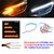Autobizarre Set Of 1 White Amber Stick-On Above Headlamp Flow Led Sequential Audi Style Daytime Running Flexible Lights