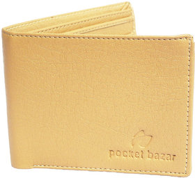 Pocket Bazarmen Beige Artificial Leather Money Clip(10 Card Slots)