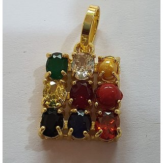 Navratan Pendant with Natural Navgrah Stone's Astrological Lab Certified - CEYLONMINE Navratan Pendant with Natural Navgrah Stone's Astrological Lab Certified - CEYLONMINE