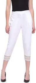 RIVI White Women's Classic Crop Trouser