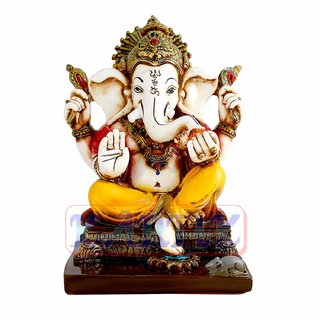                      Kartik Statue of Lord Ganesh Ganpati Elephant Hindu God Polyresin Idol Sculpture Religious Puja Item 6 Inches                                              