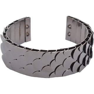 JSD Black Metal Bracelet for Women and Girls_Adjustable