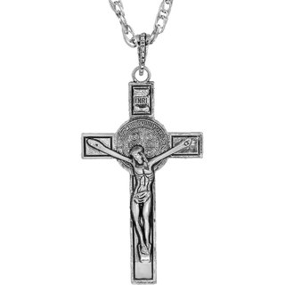                       MissMister Silver plated Long 3D Jesus image Crucifix Cross pendant Men Women Christian Jewellery                                              