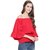 RIVI Stylish Red Flair Wing Off Shoulder Top
