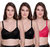 Sona Women's SL007 Full Coverage Non-Padded T-Shirt Lace Bra Multi Color Pack of 3