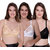 Sona Women's SL007 Full Coverage Non-Padded T-Shirt Lace Bra Multi Color Pack of 3