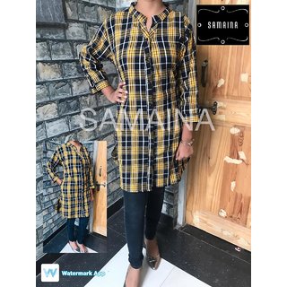                       ANUPRIYA FASHION'S TUNIC FOR WOMEN IN WOOL FABRIC WITH ONE SIDE POCKET IN CHECKS                                              
