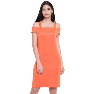 orange scuba dress
