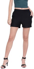 RIVI Woman's Stylish Fashion Black Shorts