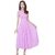 Vivient Women Light Purple Plain Round Neck Georgette Maxi Dress