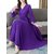 Purple Plain V-Neck A Line Dress For Women by Vivient