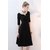 Vivient Women Black Plain V-Cut Neck Hosery Short Dress