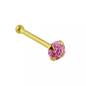 CEYLONMINE natural ruby nosepin original & certified manik ruby gold plated nose pin for women & girls