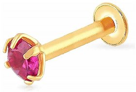 CEYLONMINE manik ruby stone nose pin original & certified gemstone ruby gold plated nosepin for women & girl