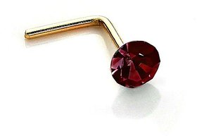CEYLONMINE natural ruby nosepin original  certified manik ruby nose pin gold plated for women  girls