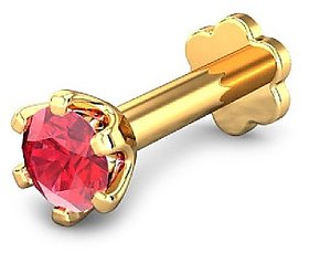 CEYLONMINE manik ruby stone nose pin original & certified gemstone ruby gold plated nosepin for women & girl