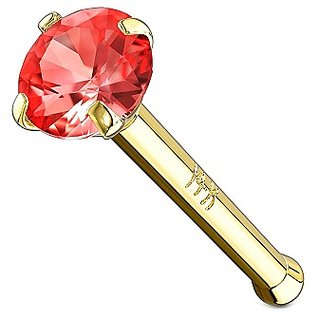 CEYLONMINE manik ruby nose pin original stone gold plated nosepin for women   girls