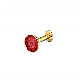                       CEYLONMINE  natural nose pin ruby stone ( manik ruby ) 100 original  certified nosepin gold plated  for women  girls                                              