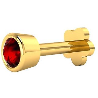 CEYLONMINE Manik ruby nose pin natural & original stone gold plated ruby nosepin for women & girls CEYLONMINE Manik ruby nose pin natural & original stone gold plated ruby nosepin for women & girls