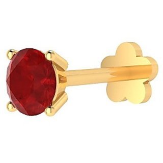 CEYLONMINE original manik ruby stone nosepin certified unheated ruby stone gold plated nose pin for women girl CEYLONMINE original manik ruby stone nosepin certified unheated ruby stone gold plated nose pin for women girl