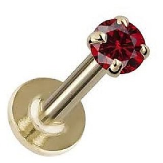                       CEYLONMINE  natural nose pin ruby stone ( manik ruby ) 100 original  certified gold plated for women  girls                                              