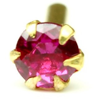 CEYLONMINE white manik ruby nosepin natural original gemstone gold plated nose pin for women girl CEYLONMINE white manik ruby nosepin natural original gemstone gold plated nose pin for women girl