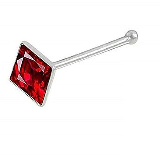 CEYLONMINE white ruby nosepin original natiral stone manik ruby silver stone for women girls CEYLONMINE white ruby nosepin original natiral stone manik ruby silver stone for women girls