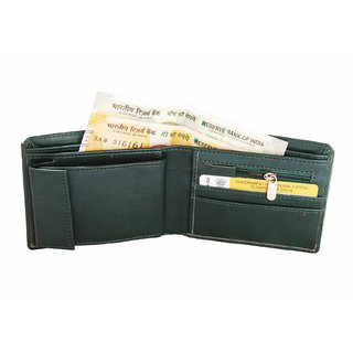 pocket bazar  Men Green Artificial Leather Wallet  (11 Card Slots)