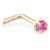 CEYLONMINE white manik ruby nosepin natural & original gemstone gold plated nose pin for women & girl