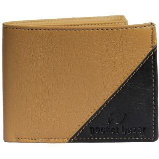                       pocket bazar  Men Beige Artificial Leather Wallet  (3 Card Slots)                                              