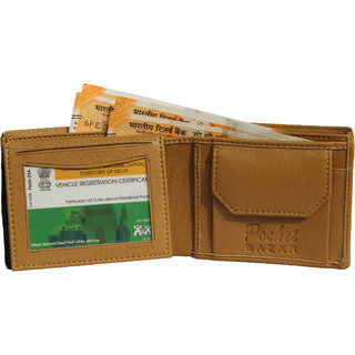                      pocket bazar  Men Beige Artificial Leather Wallet  (5 Card Slots)                                              