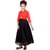 Sky Heights Girls Red Black Net Party Wear Gown Maxi