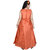 Sky Heights' Girls Orange Silk Frock Gown Party Wear Dress for Kids