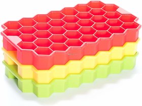 Ice Cube Trays Molds, Full Silicone BPA Free Easy Release Honeycomb Ice Cube Molds, 1 Pack / 37-Ice Trays for Whiskey
