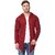 PADDLE UP Maroon Solid Cotton Shrug for Men