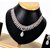 JSD Gold Plated American Diamond Necklace Set for Girls and Women
