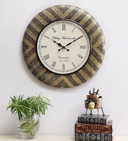 Wooden Vintage Designer Golden Wall Clock