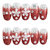 GLOWING RED FLOWER ARTIFICIAL NAILS OF 24PCS WITH GLUE BY TINSLEY