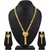 ASMITTA JEWELLERY Heart Shape 1 Gram Gold Plated Multi String Brass & Copper Gold Necklace Set For Women
