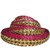 De-Ultimate CWG0037 (9 Mtr) Roll Of Pink and Golden Gota Patti Embroidery Trim Makkhi Lace Border with 2.286 cm Width