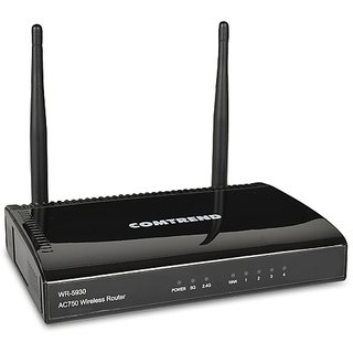 Comtrend WR 5930 750Mbps Wireless AC750 Dual Band 4 Port Router Black
