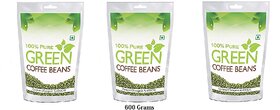 Pure organic Arabica Green Coffee Beans 200gm, Decaffeinated  Unroasted Arabica Coffee for Weight Management (600 grams