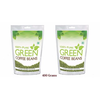 Pure organic Arabica Green Coffee Beans 200gm, Decaffeinated  Unroasted Arabica Coffee for Weight Management(400 grams)