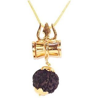                       CEYLONMINE shiv shakti rudraksha pendant five face rudraksha pendant for unisex                                              