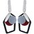Designer Silver Plated Red Grey Black Beads Unique Geometrical Pattern Stud Earrings for Girls