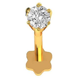                       CEYLONMINE natural diamond nosepin original & certified american diamond nose pin gold plated for women & girls                                              