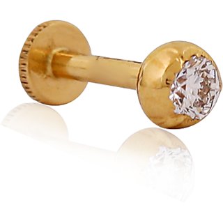                       CEYLONMINE american diamond gold plated  nose pin original stone for women  & girls                                              
