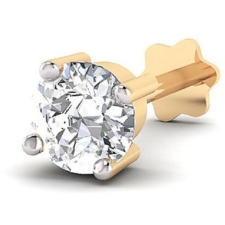                       CEYLONMINE  natural nose pin diamond stone ( american diamond ) 100% original & certified gold plated for women & girls                                              